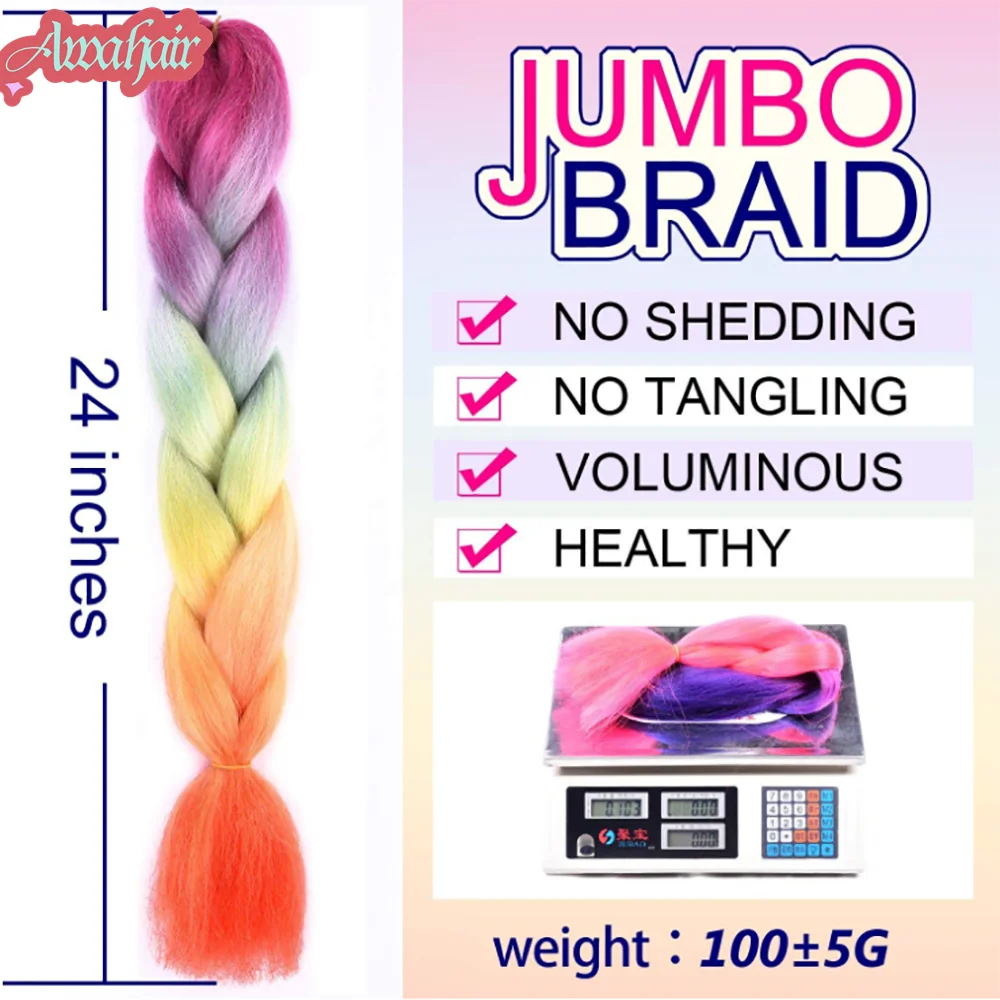 Synthetic Long Jumbo Ombre Braiding Hair For Women