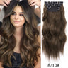 Set Synthetic Hair Clip In Long Wavy Thick