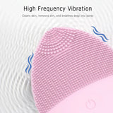 Electric Facial Cleansing Brush Silicone Ultrasonic Vibration