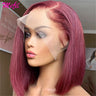 Hd Short Highlight Red Burgundy J Bob Wig