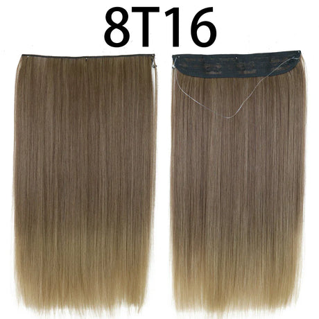 Hair Extensions No Clips Synthetic Fake Hair Ombre