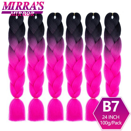 Jumbo Ombre Braids - Black, Brown, Blue, Pink