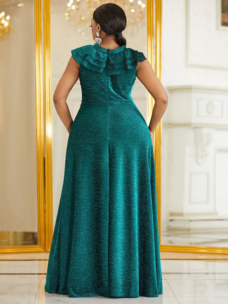 Evening Dress Green New Sleeveless High Waist Party