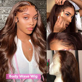 Chocolate Brown Lace Front Human Hair Wigs