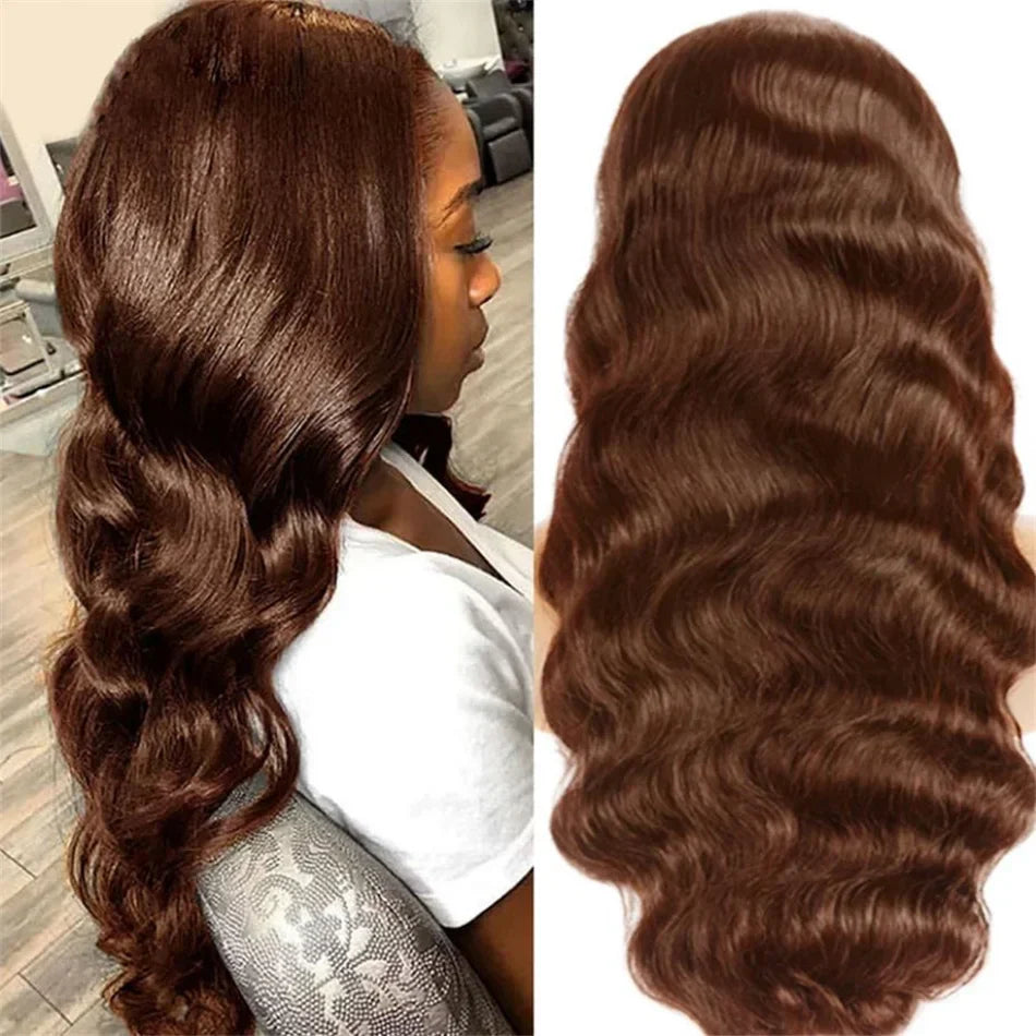 Chocolate Brown Lace Front Human Hair Wig