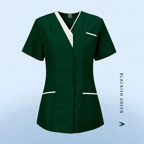 Nursing Scrubs Uniform Women Medical Tops Short Sleeve