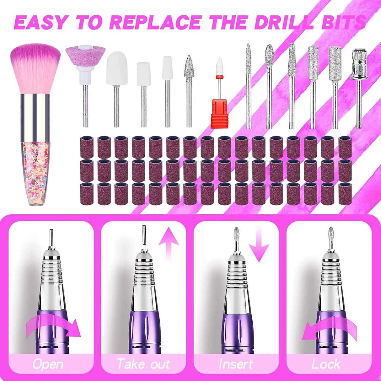 Electric Nail Drill Machine Rechargeable Nail Sander