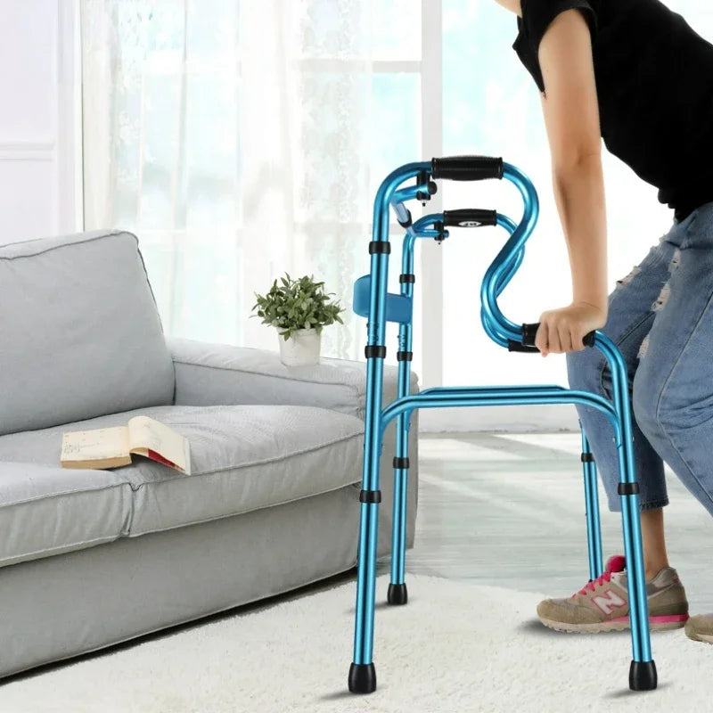 Four-Legged Aluminum Alloy Crutches For Elderly Anti-Skid Mobility