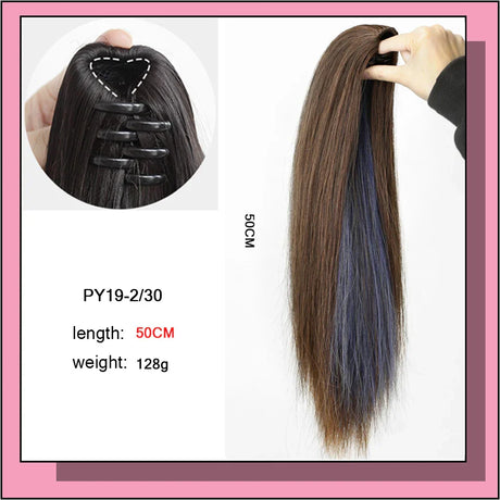 As Long Wavy Straight Claw Clip On Ponytail