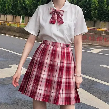 Japanese Uniform Korean School Jk Uniform Shirt Plaid