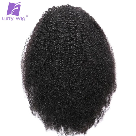 Afro Kinky Curly Drawstring Ponytail Human Hair Real