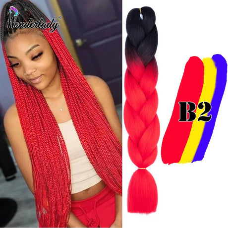 Wonderlady Color Long Colored Braiding Hair Jumbo Braids