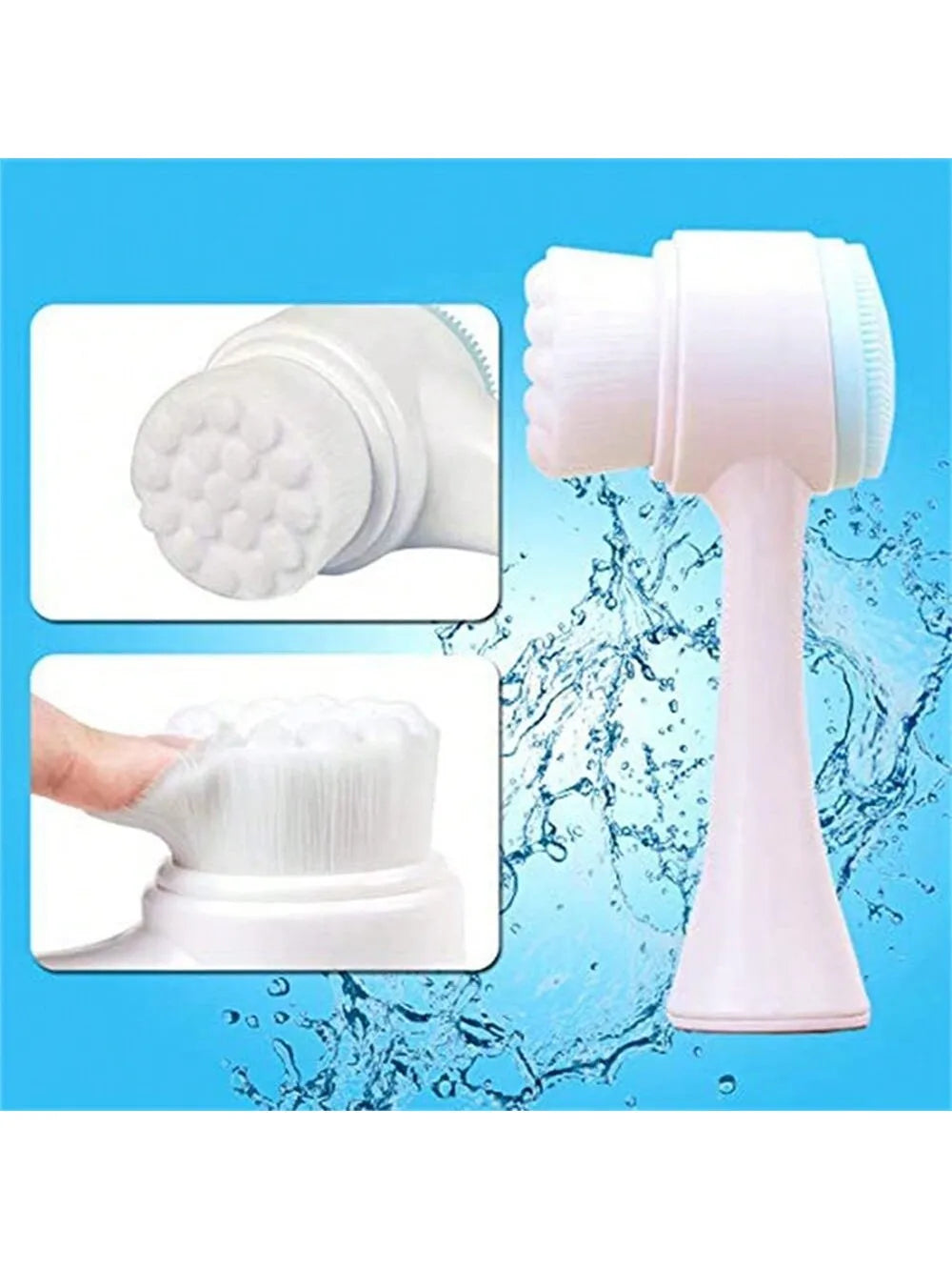 Facial Cleansing Brush, Dual-Sided Silicone Pore Cleanser, Manual