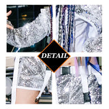 Girls Silver Sequins Jazz Dance Costume Kpop Outfit