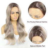 Ash Blonde Synthetic Lace Front Wigs For Women