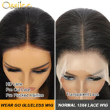 Glueless Wig Human Hair Ready To Wear Transparent