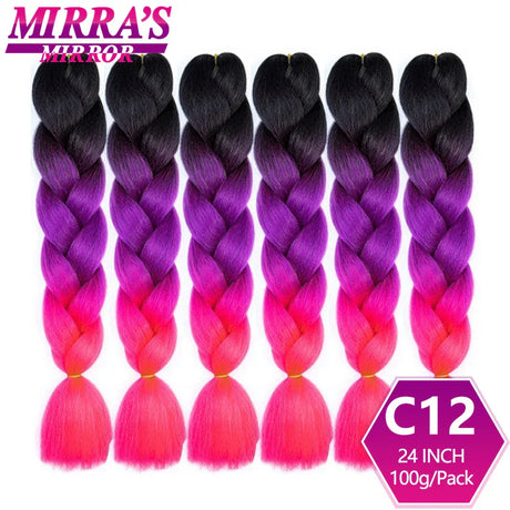 Jumbo Ombre Braids - Black, Brown, Blue, Pink