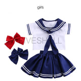 Japanese Anime Navy Sailor Costume Uniform Blue For