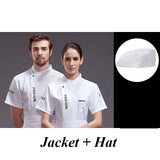 Chef Uniform Short Sleeve Restaurant Cook Coat Women