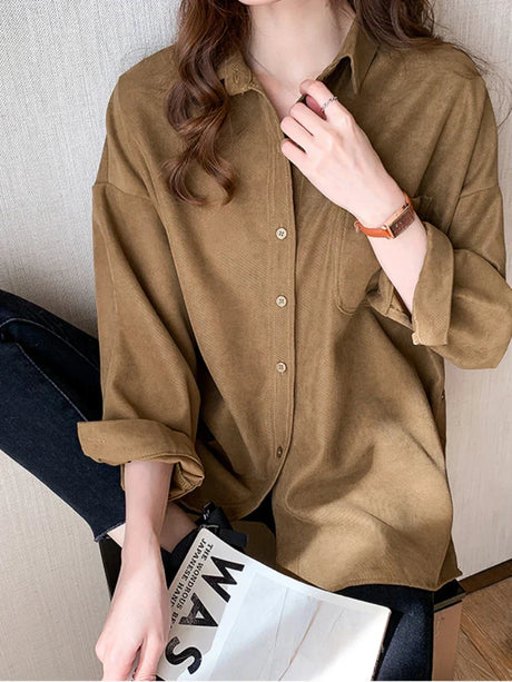 Korean Style Blouses Long Sleeve Clothes Office Autumn