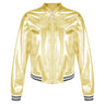 Kids Girls Shiny Baseball Jacket Bolero Disco Blazer