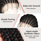 Embroidery Full Double Lace Braided Wigs For