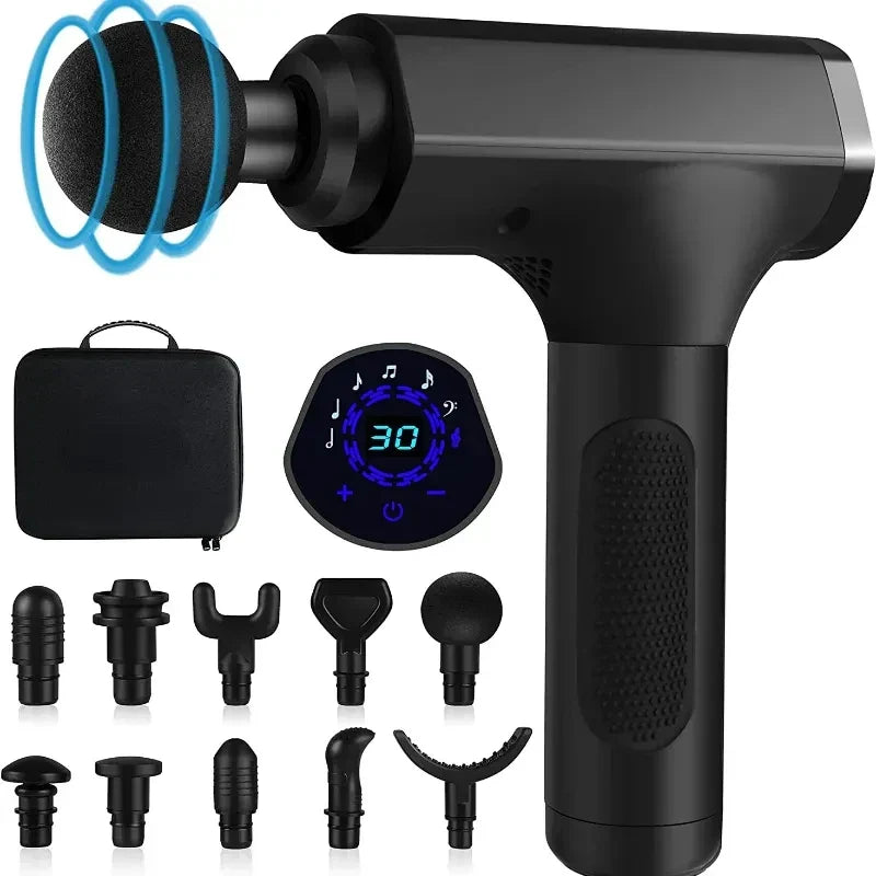 Lcd High Frequency Fascia Gun Massager With