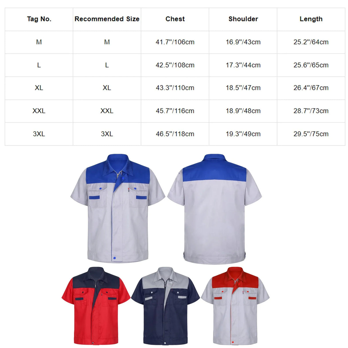 Men Women Short Sleeve Work Coat Workshop Shirts