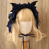 Gothic Black Bat Evil Hairpin Headband Halloween Cosplay