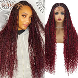 Boho Box Braid Wigs Curly Braided Full Lace