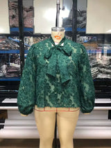 Women' Blouse Elegant Tied Bow Tops Fashion Long