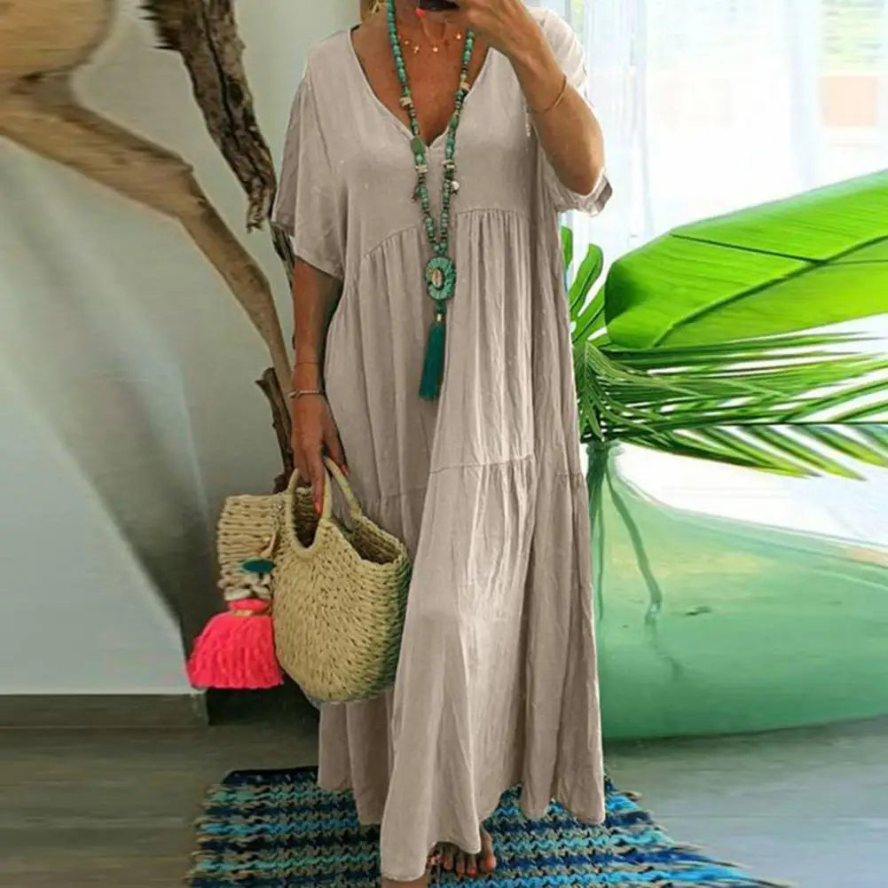 Soft Chic Big Hem Beach Maxi Dress Lady