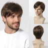 Bob Pixie Cut Wig For Men Light Brown