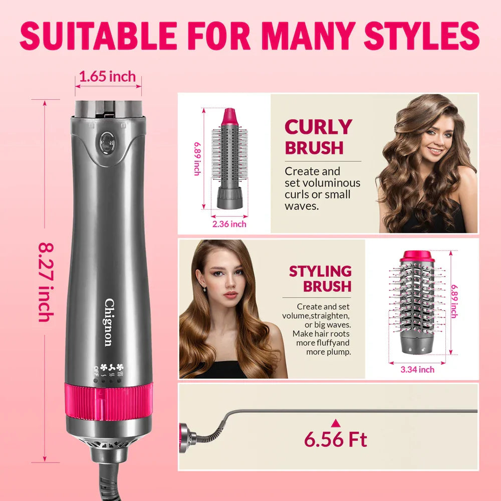 Chignon Hair Dryer Brush Hot Air Brush Styler