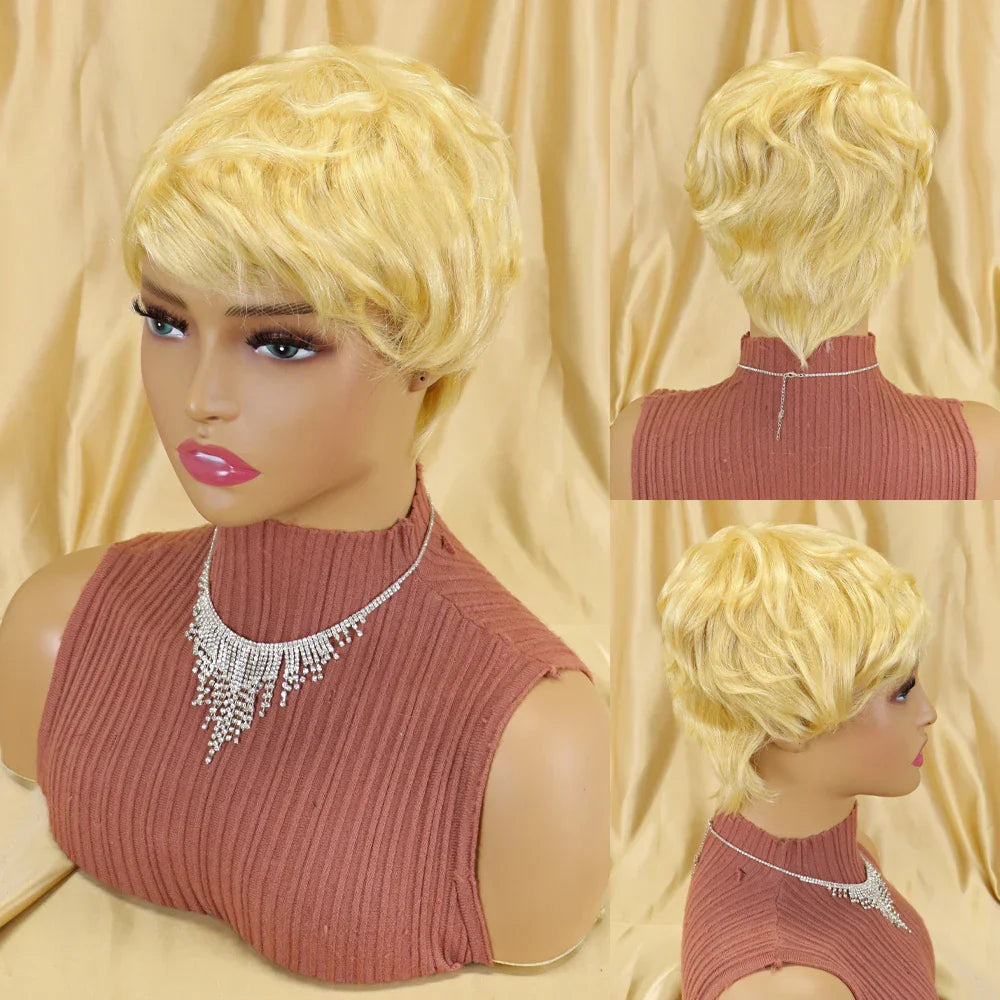Straight Human Hair Wigs Short Bob Wig With