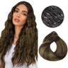 Clip In Human Hair Extensions Straight Natural Light