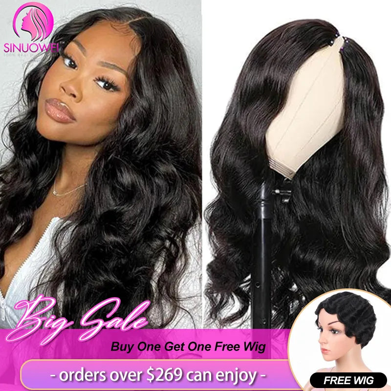 Sinuowei U V Part Wig Body Wave Human