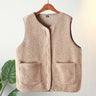 Womens Fleece Jacket Autumn Casual Clothing Senior Sleeveless