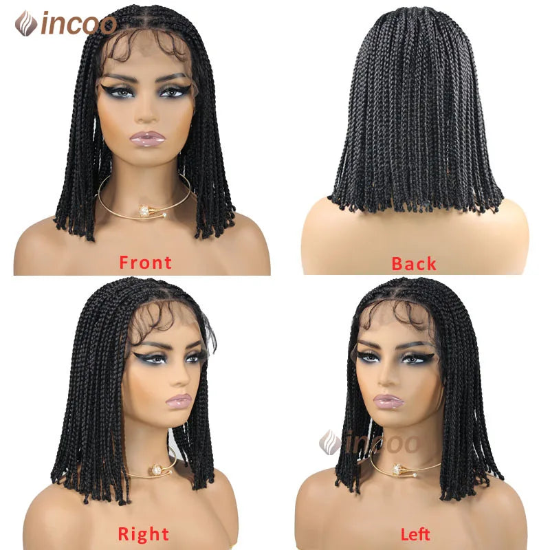 Short Braided Wigs Lace Front Wig Box