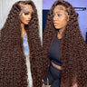 Addictive Curly Chocolate Brown Color 13X6 Hd Transparent