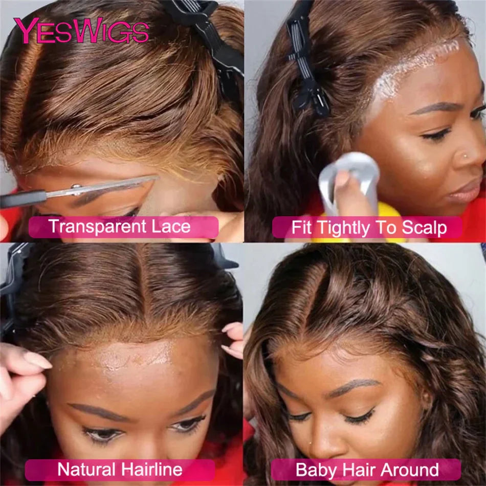 Chocolate Brown Colored Lace Front Human Hair