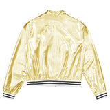 Kids Girls Shiny Baseball Jacket Bolero Disco Blazer