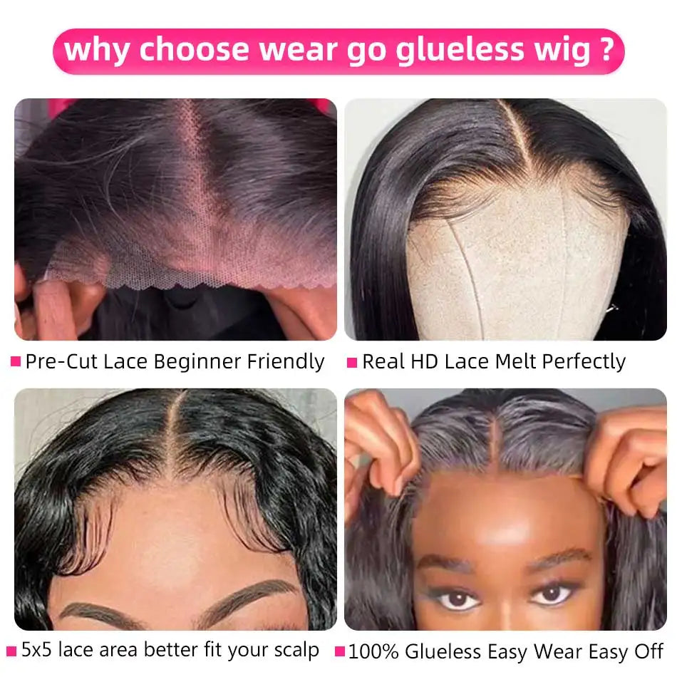 Glueless Wigs Human Hair Ready To Wear