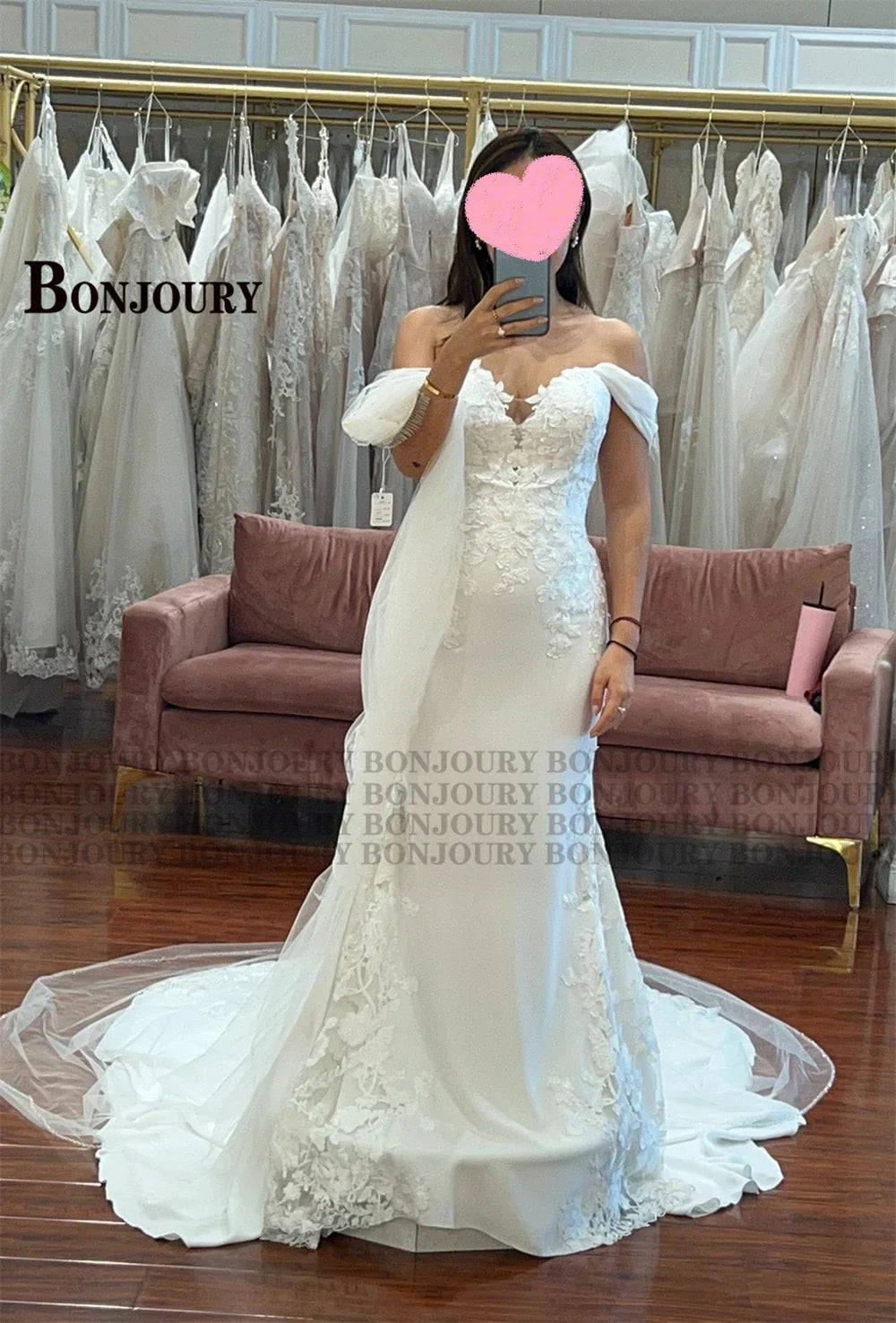 Bonjoury Classic Wedding Dresses Strapless Sweetheart For Women