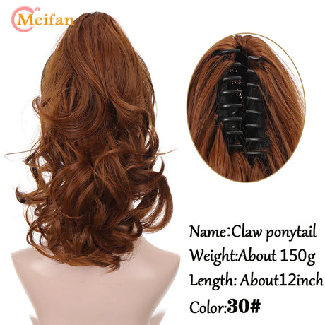 Meifan Long Synthetic Wavy Clip In Hair Ponytail