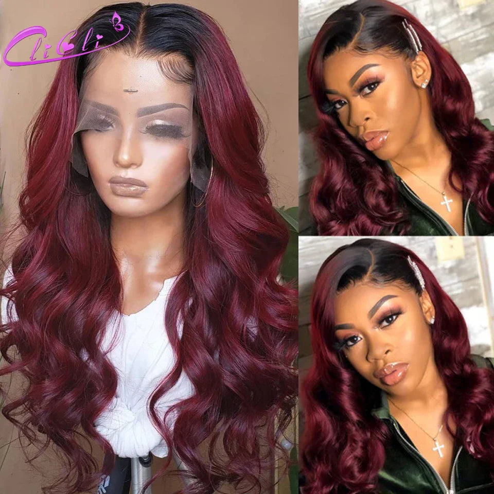 Ombre Lace Front Wig Human Hair Wigs For