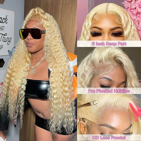 Wiggogo Blonde Lace Front Wig Glueless Hd Lace