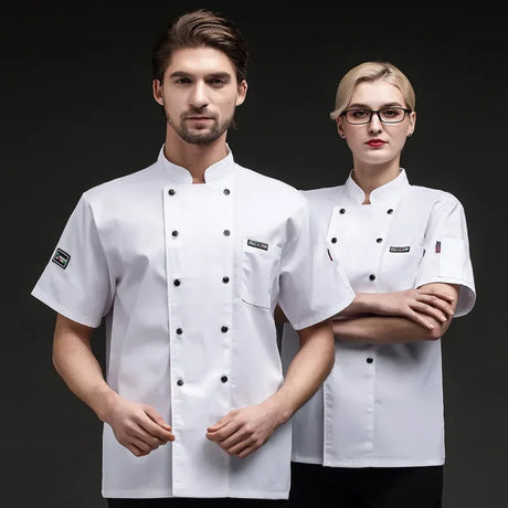 Short-Sleeved Chef Work Clothes For Men And Women