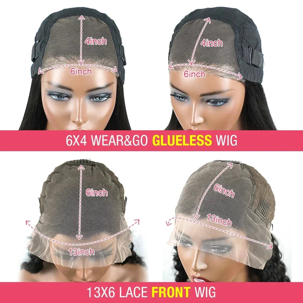 Glueless Preplucked Human Hair Wigs Ready To Wear