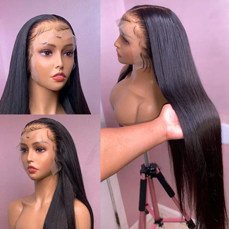 Straight Hd Lace Front Wig Brazilian Glueless Frontal